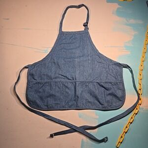 DayStar Denim Bib Apron Adjustable USA Work Shop Chef Unisex 1990s Pocket 23x27"
